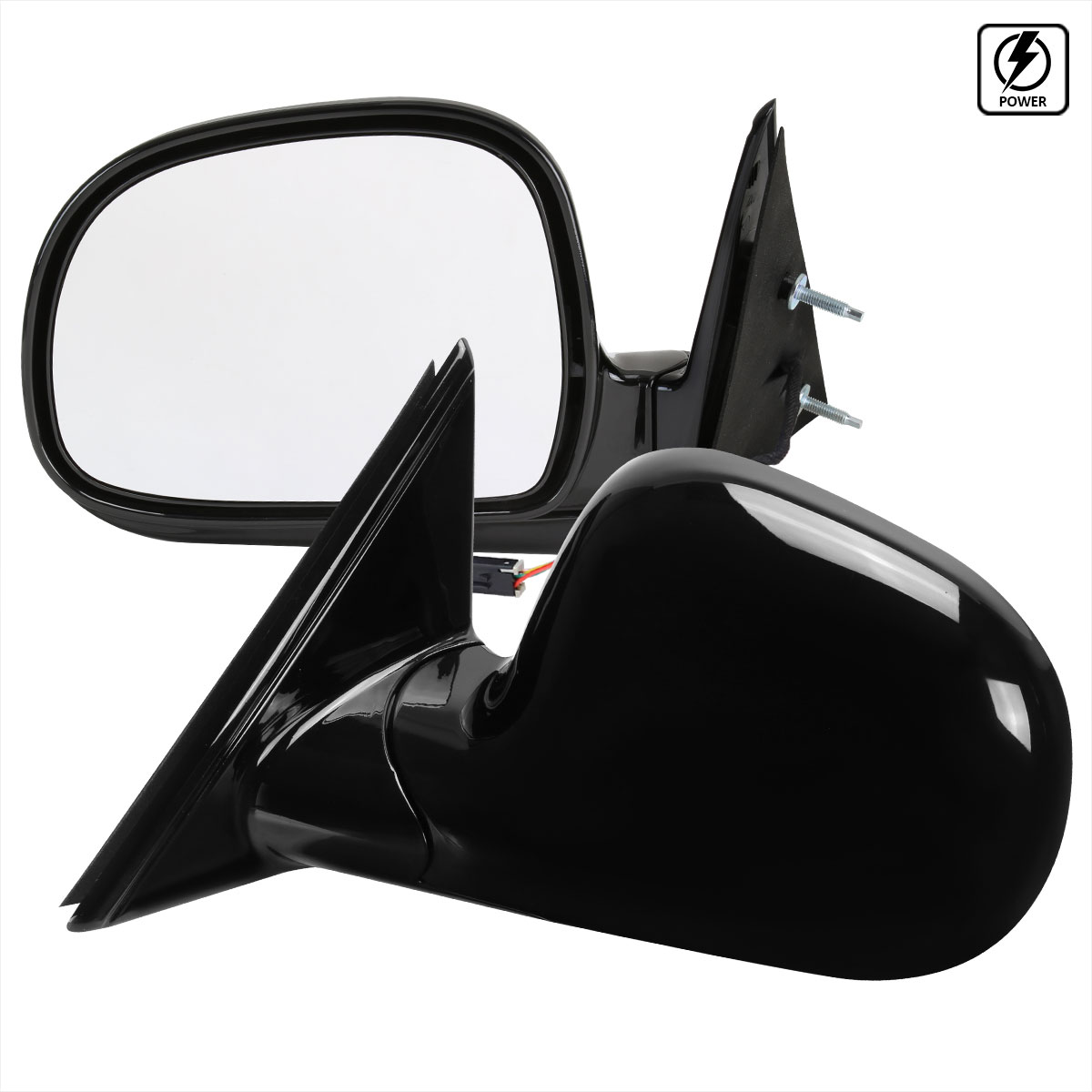 Spec-D Tuning rmv-s1094-p-fs | SPEC-D Tuning Chevrolet S10 Power Side Mirrors Glossy Black; 1994-2001