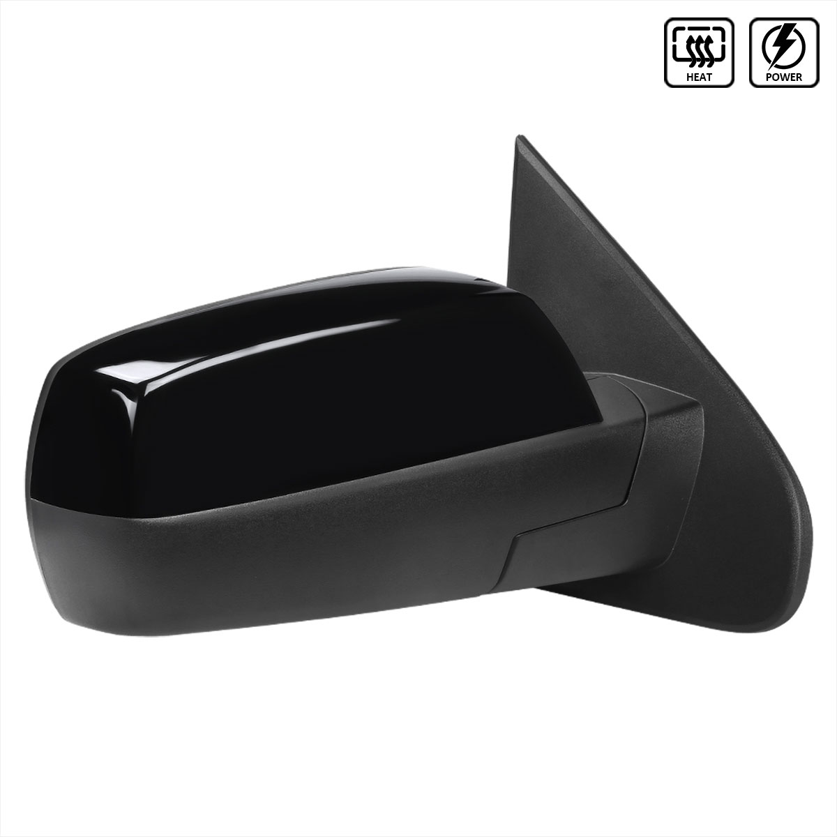 Spec-D Tuning rmv-siv14ahp-fs-r | SPEC-D Tuning GMC Sierra & Chevrolet Silverado Right Side Mirror - Glossy Black; 2014-2016