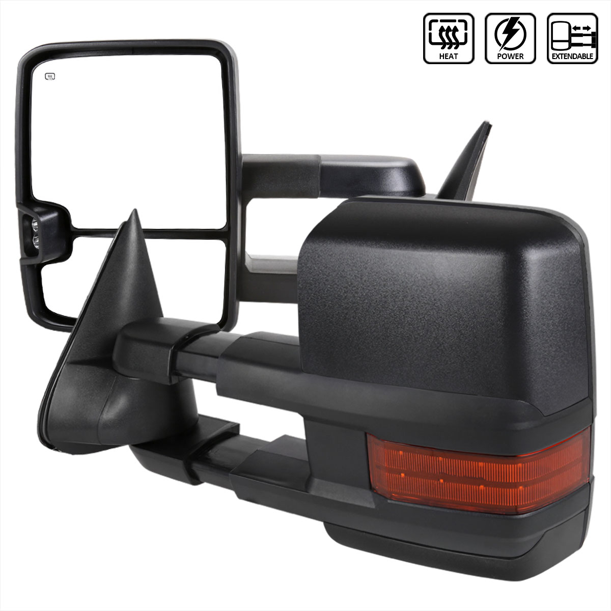 Spec-D Tuning rmx-c1088g3ledhp-fs | SPEC-D Tuning Chevrolet C10 Towing Mirrors - Power - Heated LED Style; 1988-1998