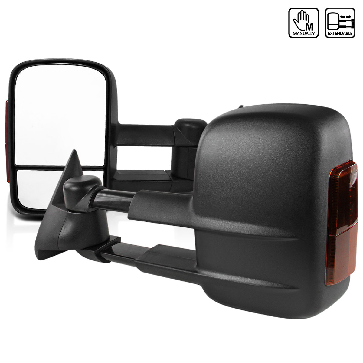 Spec-D Tuning rmx-c1088led-m-fs | SPEC-D Tuning Chevrolet C10 Towing Mirrors Manual With LED Signal; 1988-1998