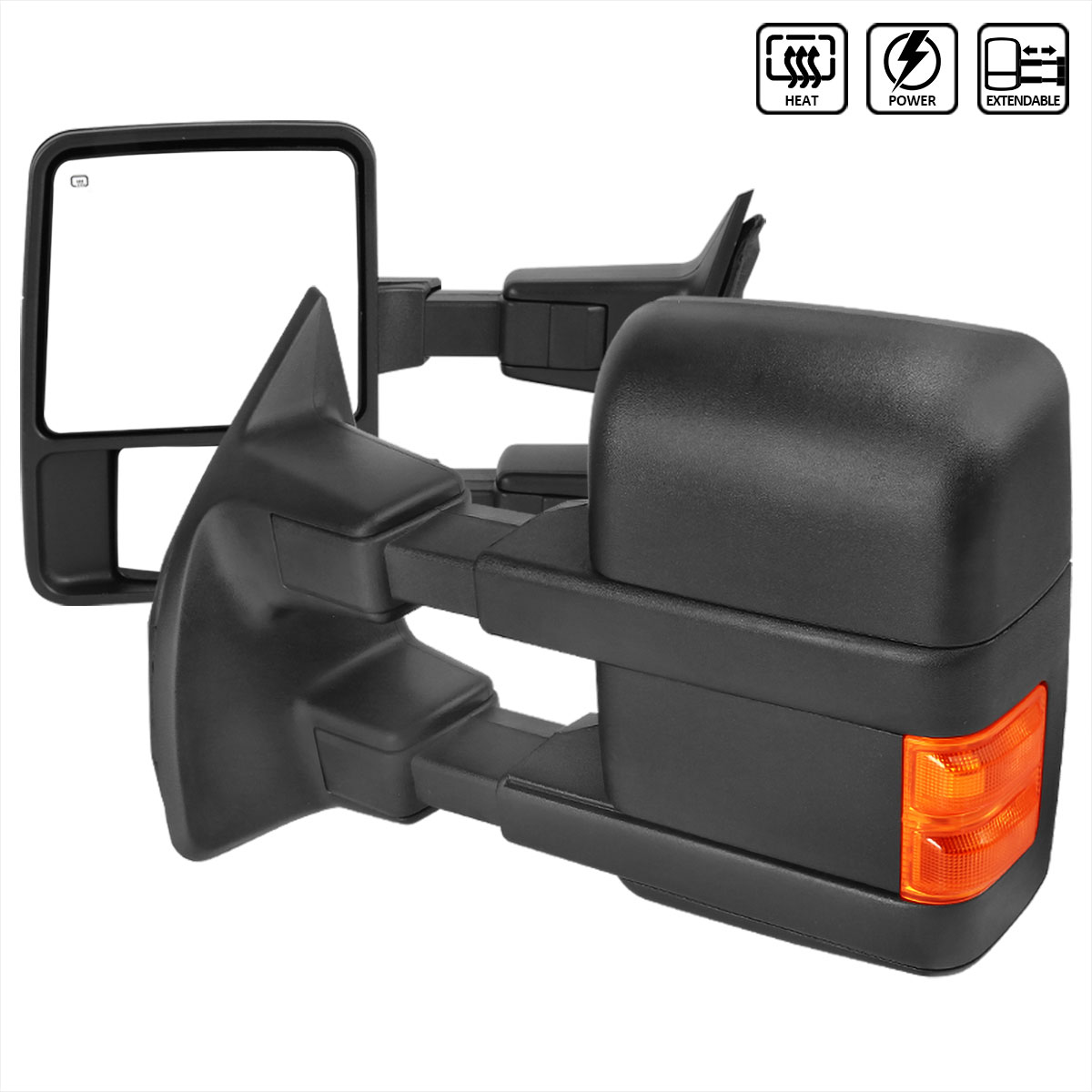 Spec-D Tuning rmx-f25008ledh-p-fs | SPEC-D Tuning Ford F250 Towing Mirrors - Power Heated Led; 2008-2018