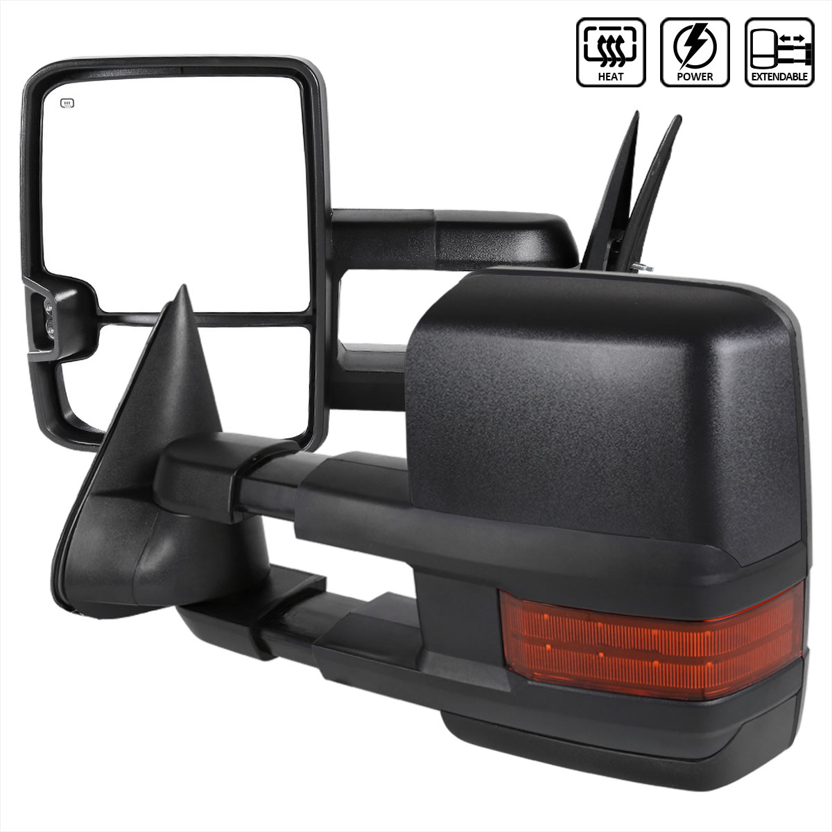 Spec-D Tuning rmx-siv03g3ledhp-fs | SPEC-D Tuning Chevrolet Silverado Towing Mirrors - Power Heated; 2003-2006