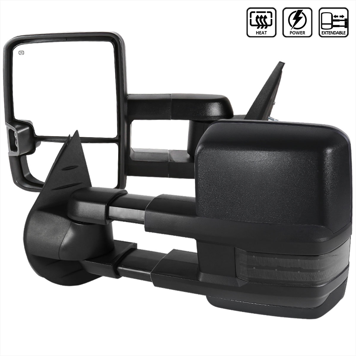 Spec-D Tuning rmx-siv07g3gledhp-fs | SPEC-D Tuning Chevrolet Silverado Chrome Cover Towing Mirrors - Power Heated; 2007-2013