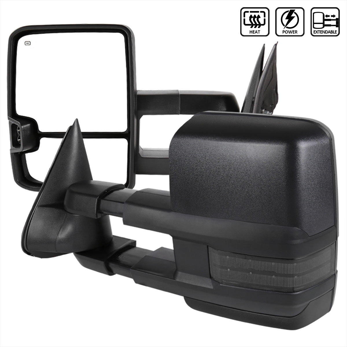 Spec-D Tuning rmx-siv99g3gledhp-fs | SPEC-D Tuning Chevrolet Silverado Chrome Cover Towing Mirrors - Power Heated; 1999-2002