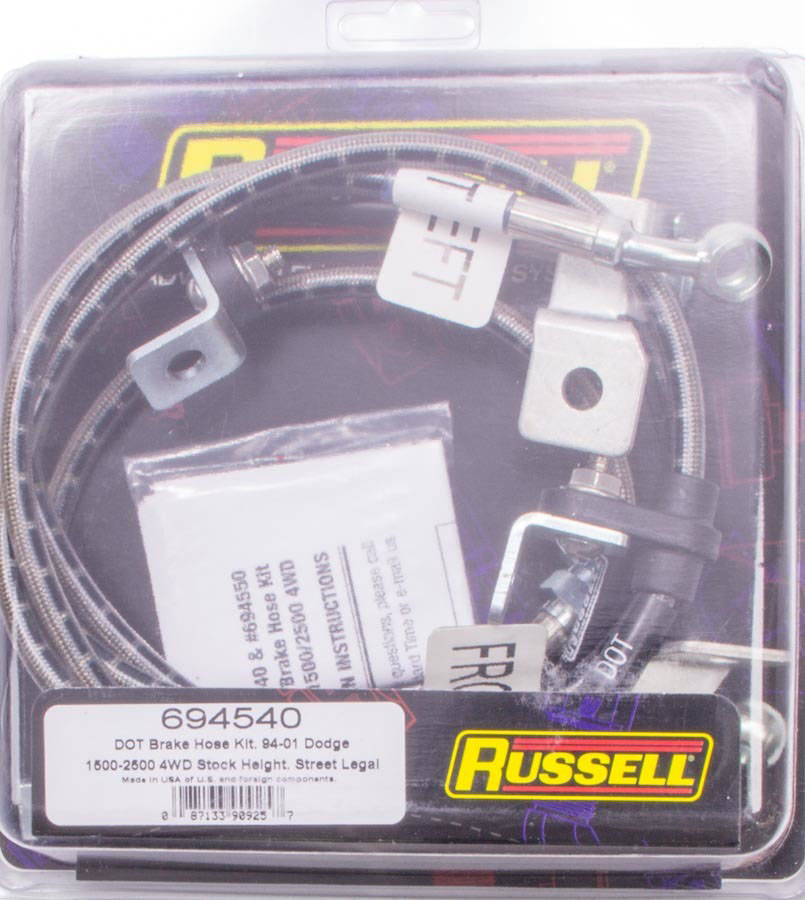 Russell 694540 | Performance 94-99 Dodge Ram 1500/ 2500 4WD (with rear ABS only) Brake Line Kit; 1994-1999