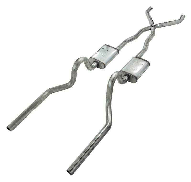 Pypes Exhaust SFM05R | System with Race Pro Mufflers for Mustang Convertible; 1965-1970