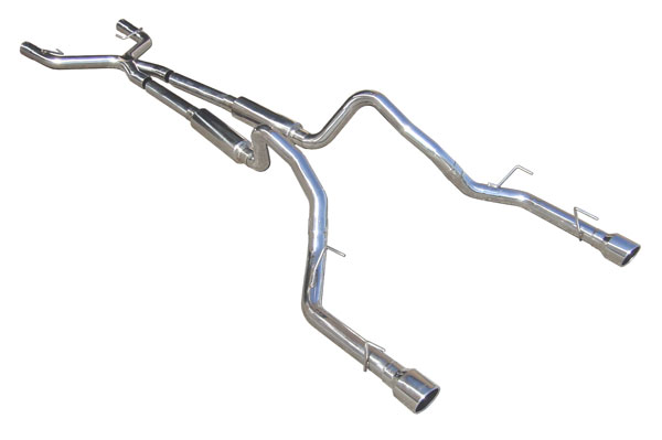 Pypes Exhaust SFM69 | Pypes Mustang V6 mid-muffler Exhaust System with True Duals 409 SS; 2005-2010