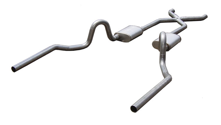 Pypes Exhaust SGA10R | Pypes SKYLARK 2.5" Crossmember-back System w/ X-pipe RacePro; 1964-1972