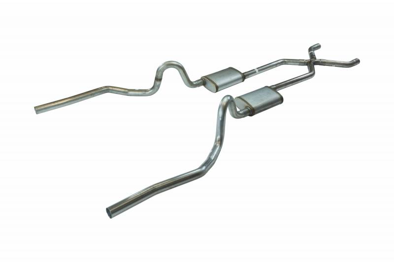 Pypes Exhaust SGA12R | Pypes GTO Exhaust System Crossmember-back w / X pipe Valance Exit - RacePro; 1970-1971