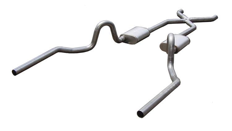 Pypes Exhaust SGA13 | Pypes CUTLASS & 442 3" Crossmember-back System w/ X-pipe NO MUFFLERS; 1964-1972