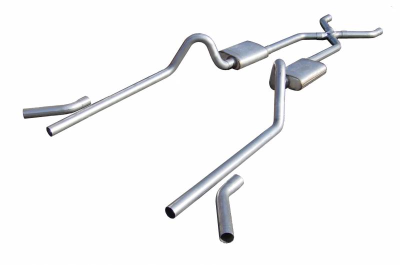 Pypes Exhaust SGC19S | Pypes Chevy 2.5in Pocket Kit Exhaust System with Street Pro Mufflers; 1955-1957