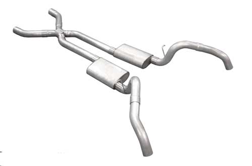 Pypes Exhaust SGF60 | Pypes Camaro Crossmember-back 2.5" Quarter-Exit System w/ X-pipe NO MUFFLERS; 1967-1969