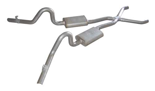 Pypes Exhaust SGG10 | Pypes GM G Non-SS 2.5" Crossmember-back System w/ X-pipe No Muffler; 1978-1988