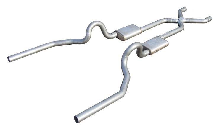 Pypes Exhaust SGG13R | Pypes GM G SS 3" Crossmember-back System w/ X-pipe Race Pro; 1978-1988