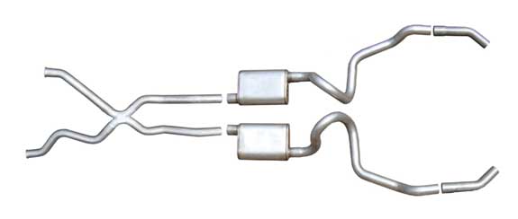 Pypes Exhaust SGI10R | Pypes IMPALA SS 2.5" Cat-back System w/ X-pipe Race Pro Mufflers; 1994-1996