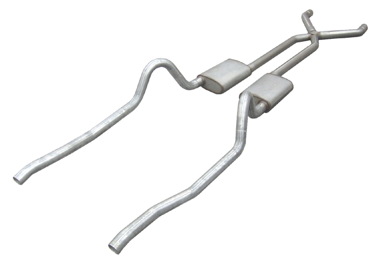 Pypes Exhaust SMA10 | Pypes Mopar A-Body 2.5" Crossmember Back w/ X-Pipe System No Mufflers; 1967-1973