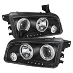 Spyder Dodge Charger ( Non HID ) CCFL LED ( Replaceable LEDs ) Projector Headlights - Black - (PRO-YD-DCH05-CCFL-BK)