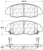 StopTech Sport Brake Pads Acura EL, Front; 1997-2005