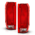 ANZO 1992-1996 Ford Bronco Taillight Red/Clear Lens (OE Replacement); 1992-1996