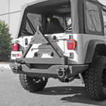 Rugged Ridge Tire Carrier XHD Rear Bumper 76-06 Jeep CJ / Jeep Wrangler; 1976-2006