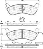 StopTech Street Brake Pads Mercury Grand Marquis Phenolic Piston, Rear