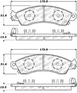 StopTech Street Brake Pads Pontiac Firebird Perf Pkg, Front; 1988-1992