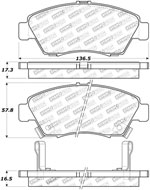 StopTech Street Brake Pads Honda Fit, Front; 2007-2008