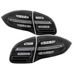 Spyder Porsche Cayenne 958 11-14 LED Tail Lights - Sequential Signal - Black; 2011-2014