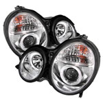 Spyder Mercedes Benz W210 E-Class Halo Projector Headlights - Chrome - (PRO-YD-MBW21099-HL-C)