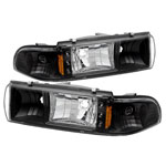 xTune Chevrolet Impala 1PC LED Crystal Headlights - Black; 1991-1996