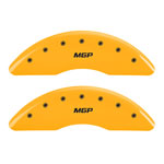 MGP 2 Caliper Covers Engraved Front MGP Yellow Finish Black Characters 2004 GMC Canyon; 2004-2005