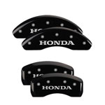 MGP 4 Caliper Covers Engraved Front & Rear Honda Black finish silver ch; 2011-2016