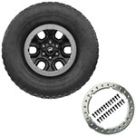 Ford Racing 2021 Bronco 17x8.5 Beadlock Gloss Black Sasquatch Wheel Kit; 2021-2024