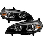 Spyder BMW X5 E70 07-10 Xenon/HID AFS High-Power LED Headlights - Black PRO-YD-BMWE7007AFSHIDAP-BK; 2007-2010