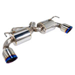 Remark Nissan 370Z (Z34) V2 Axle Back Exhaust w/ Burnt Stainless Steel Double Wall Tip; 2009-2019