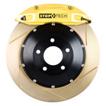 StopTech Volkswagen Jetta Big Brake Kit ST-40 Yellow Calipers & 2-Piece Yellow Zinc Slotted Rotors, Front; 2005-2012