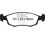 EBC 11+ Fiat 500 1.4 (ATE Calipers) Ultimax2 Front Brake Pads