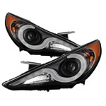 Spyder Hyundai Sonata Verson 2 Projector Headlights ( Does Not Fit Hybrid Model ) - Light Bar DRL - Black - (PRO-YD-HYSON11V2-LBDRL-BK)