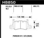 Hawk DTC-80 14-19 Porsche 911 Rear Race Brake Pads; 1980-2014