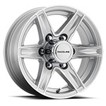 Raceline 810S Stylus 16x6in / 8x165.1 BP / 0mm Offset / 4.90mm Bore - Silver & Machined Wheel