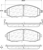 StopTech Street Select Brake Pads Nissan Xterra, Front; 2000-2004