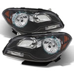 Xtune Chevy Malibu 2008-2012 Crystal Headlights Black HD-JH-CMA08-AM-BK; 2008-2012