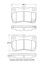 StopTech Street Brake Pads Lexus IS350, Rear; 2006-2013