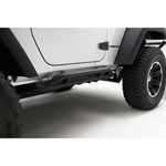 Rugged Ridge RRC Rocker Guards Black 07-18 2-Door Jeep Wrangler; 2007-2018