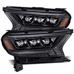 AlphaRex 19-21 Ford Ranger NOVA LED Proj Headlight Plnk Style Alpha Blk w/Activ Light/Seq Signal/DRL; 2019-2022