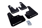 Rally Armor 2007+ Mitsubishi Lancer (doesnt fit Sportback) UR Black Mud Flap w/ White Logo