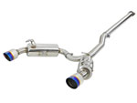 aFe Takeda 3in. to 2.5in. 304 SS C/B Exhaust 08-15 Mitsubishi EVO I4-2.0L (t) - Blue Flamed Tips; 2008-2015