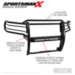 Westin 14-20 Toyota Tundra Sportsman X Grille Guard - Textured Black; 2014-2020