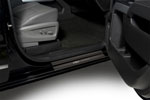 Putco 14-18 Chevy Silverado LD - Crew Cab w/ CHEVROLET Etching (8pcs) Black Platinum Door Sills; 2014-2018