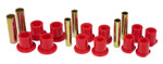 Prothane 92-98 Ford E250/350 Van 2wd Rear Spring & Shackle Bushings - Red; 1992-1998